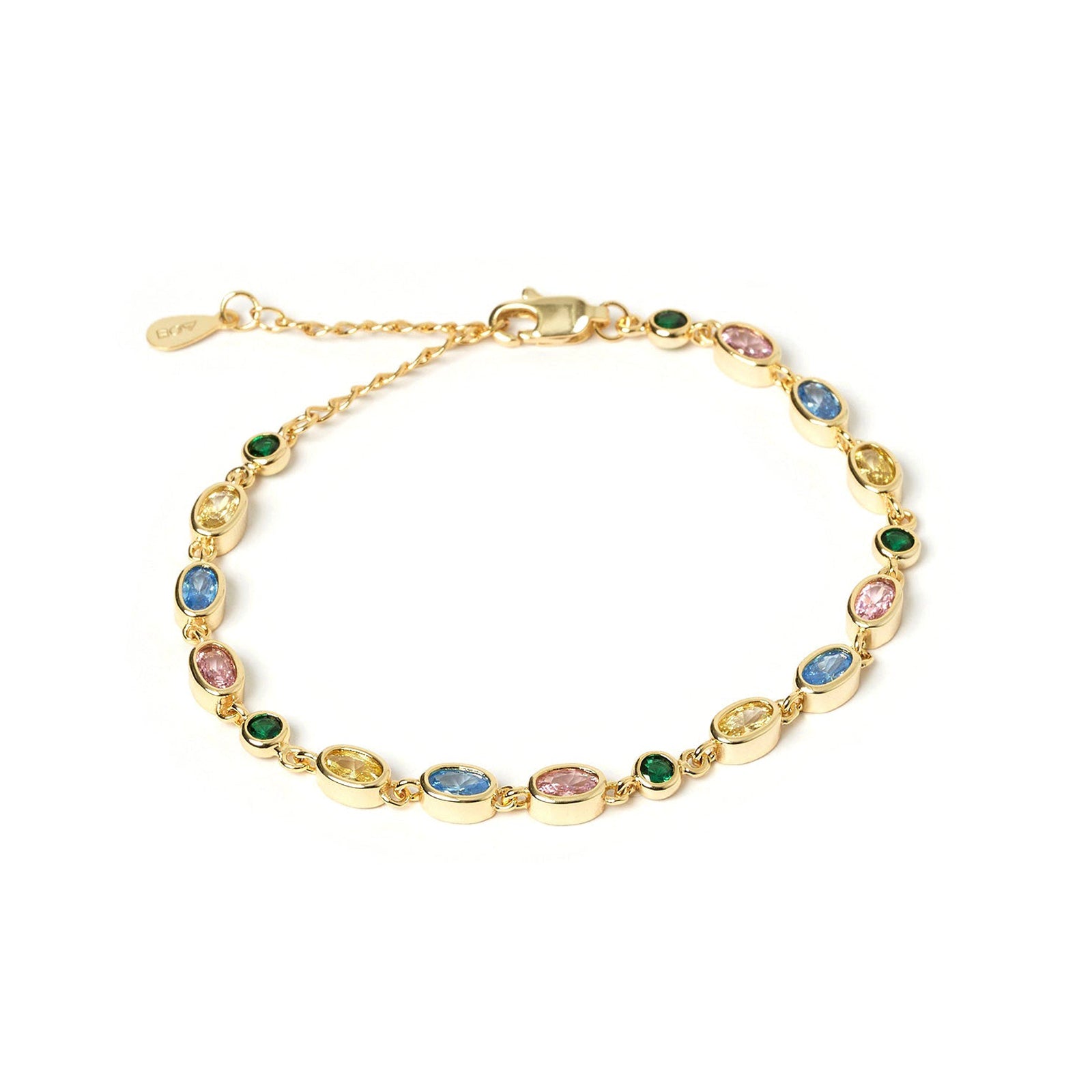 Arms Of Eve colorful Isadora gold bracelet multi covered in sparkling stones
