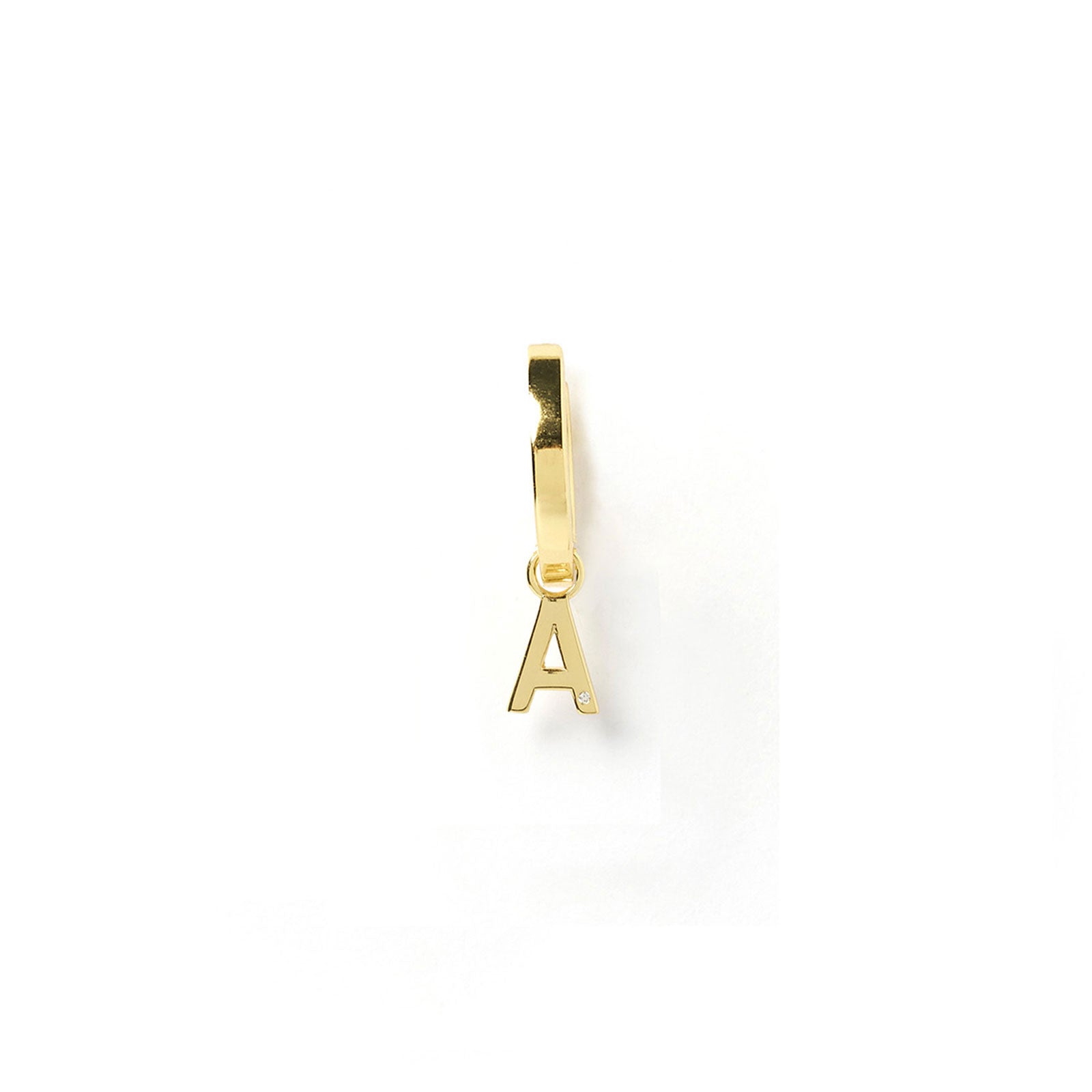 Initial Gold Charm Earring