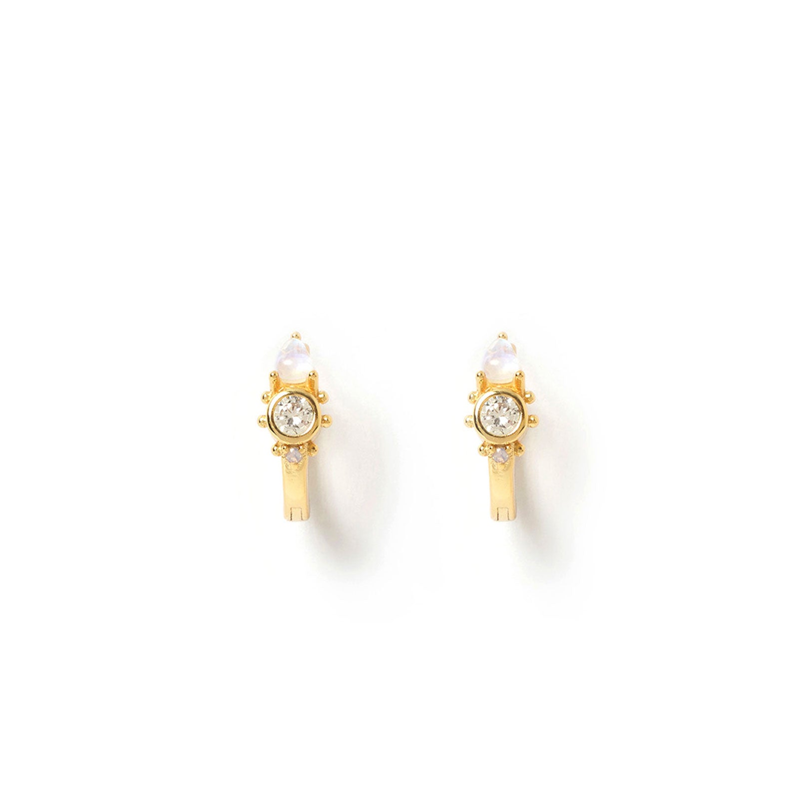 Santino Stone and Gold Huggie Earrings