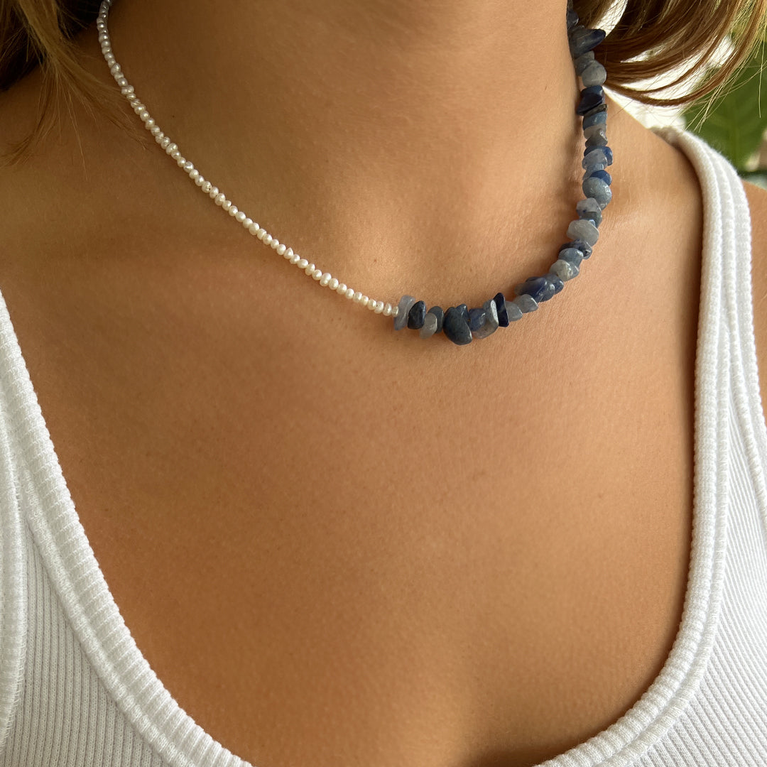 Aaliyah Gemstone Necklace - Blue Iolite