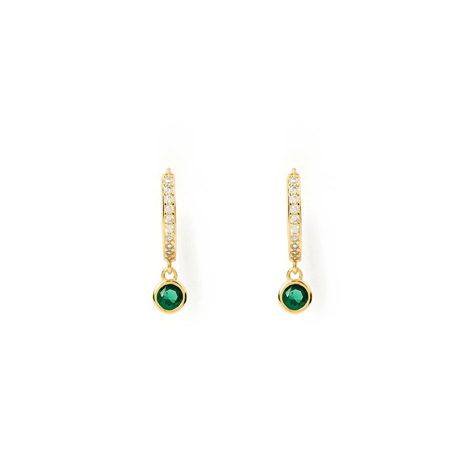 Rhodes Gold Earrings - Emerald