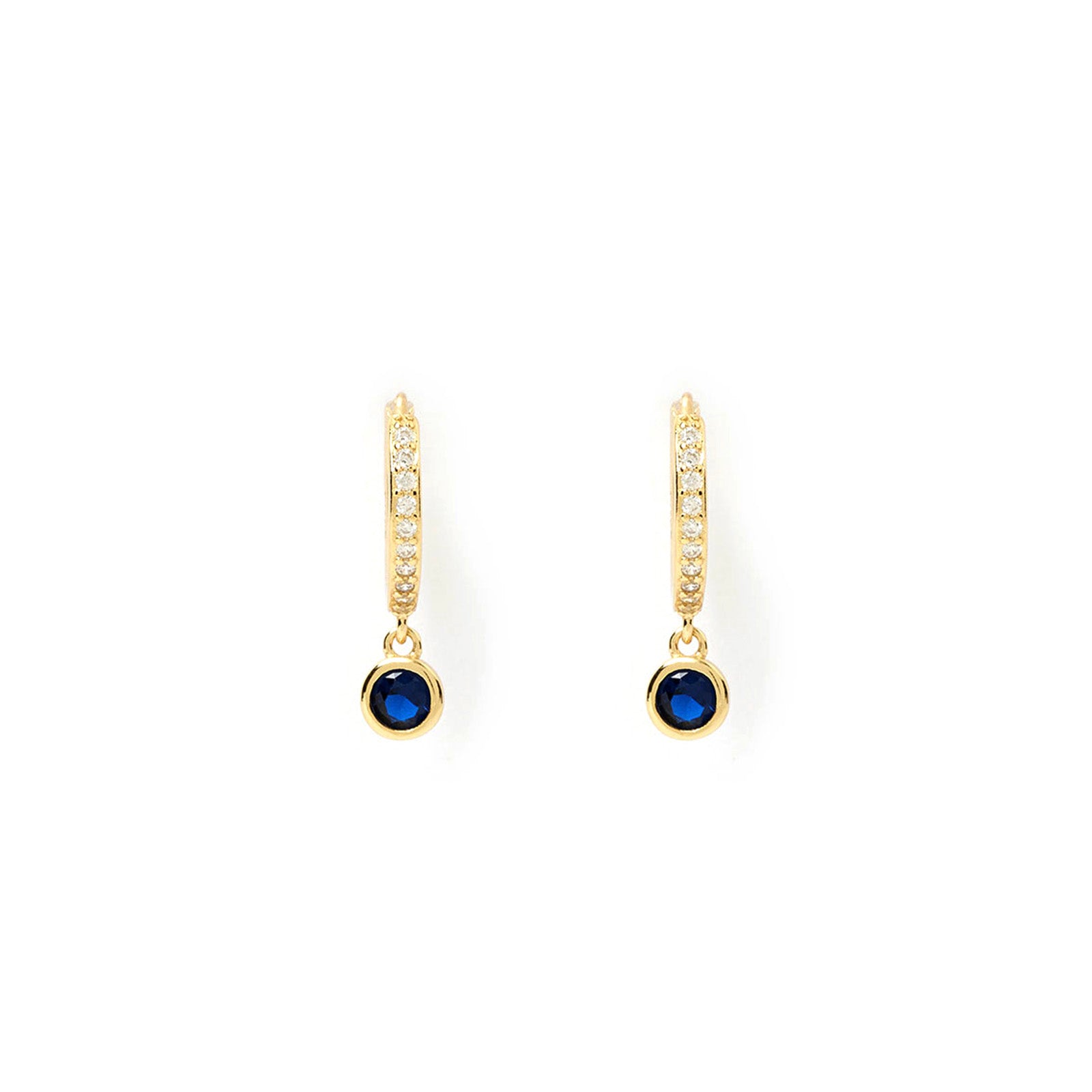 Rhodes Gold Earrings - Sapphire