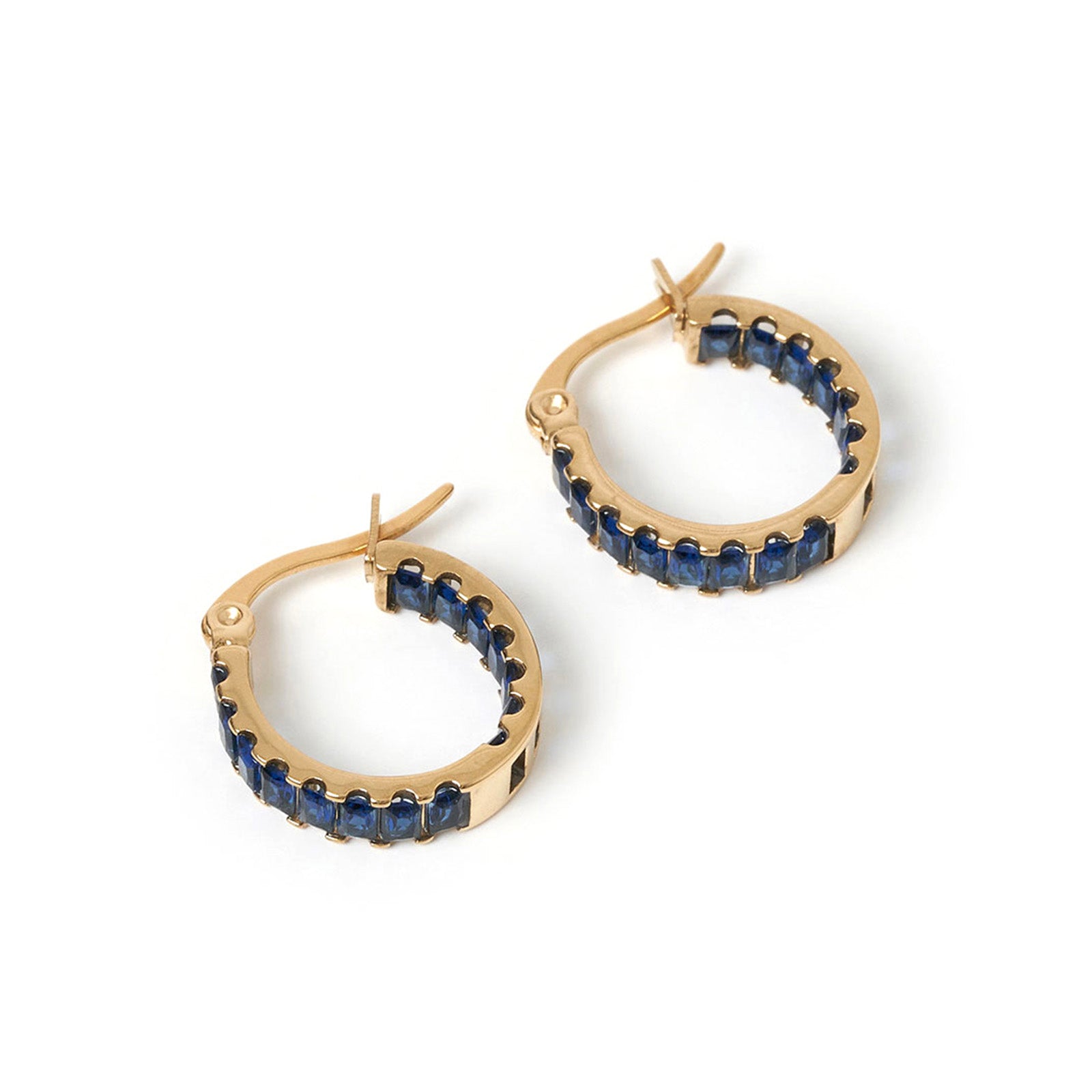 Magenta Gold Earrings - Sapphire