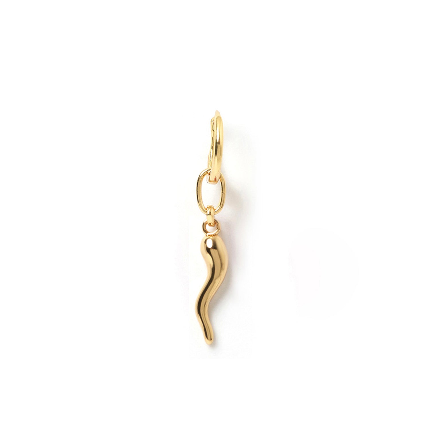 Cornicello Gold Single Charm Earring - Large