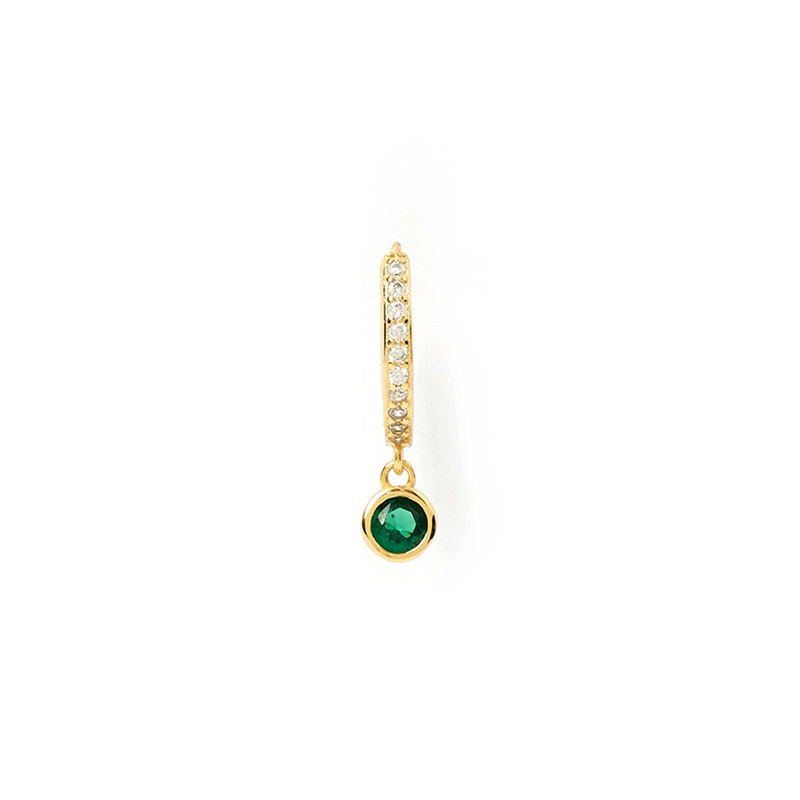 Rhodes Single Stacker Earring - Emerald