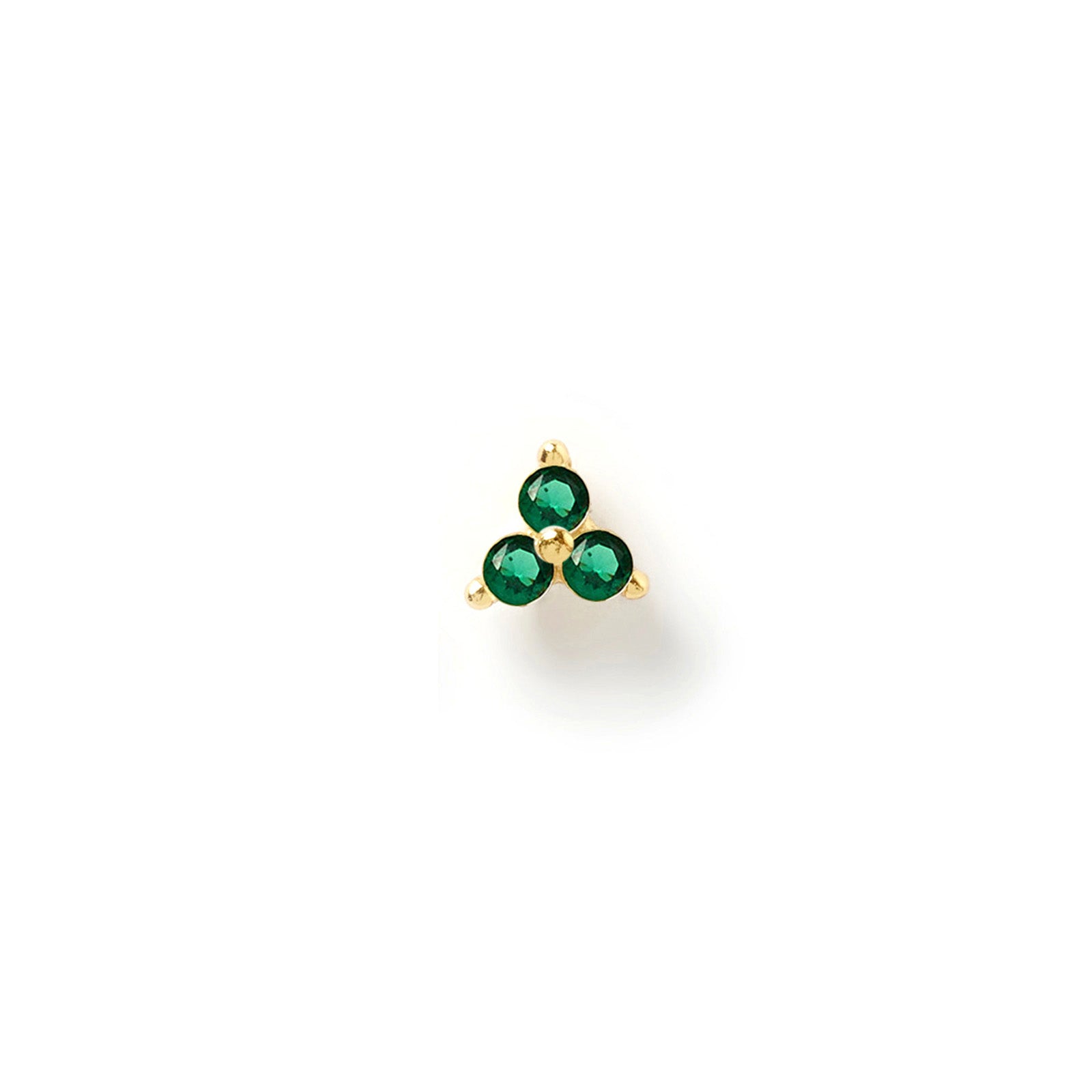 Cassia Single Stack Stud Earring - Emerald