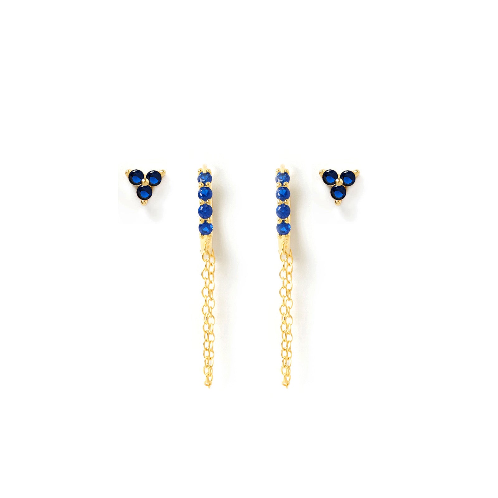 Zion Earring Stack - Sapphire