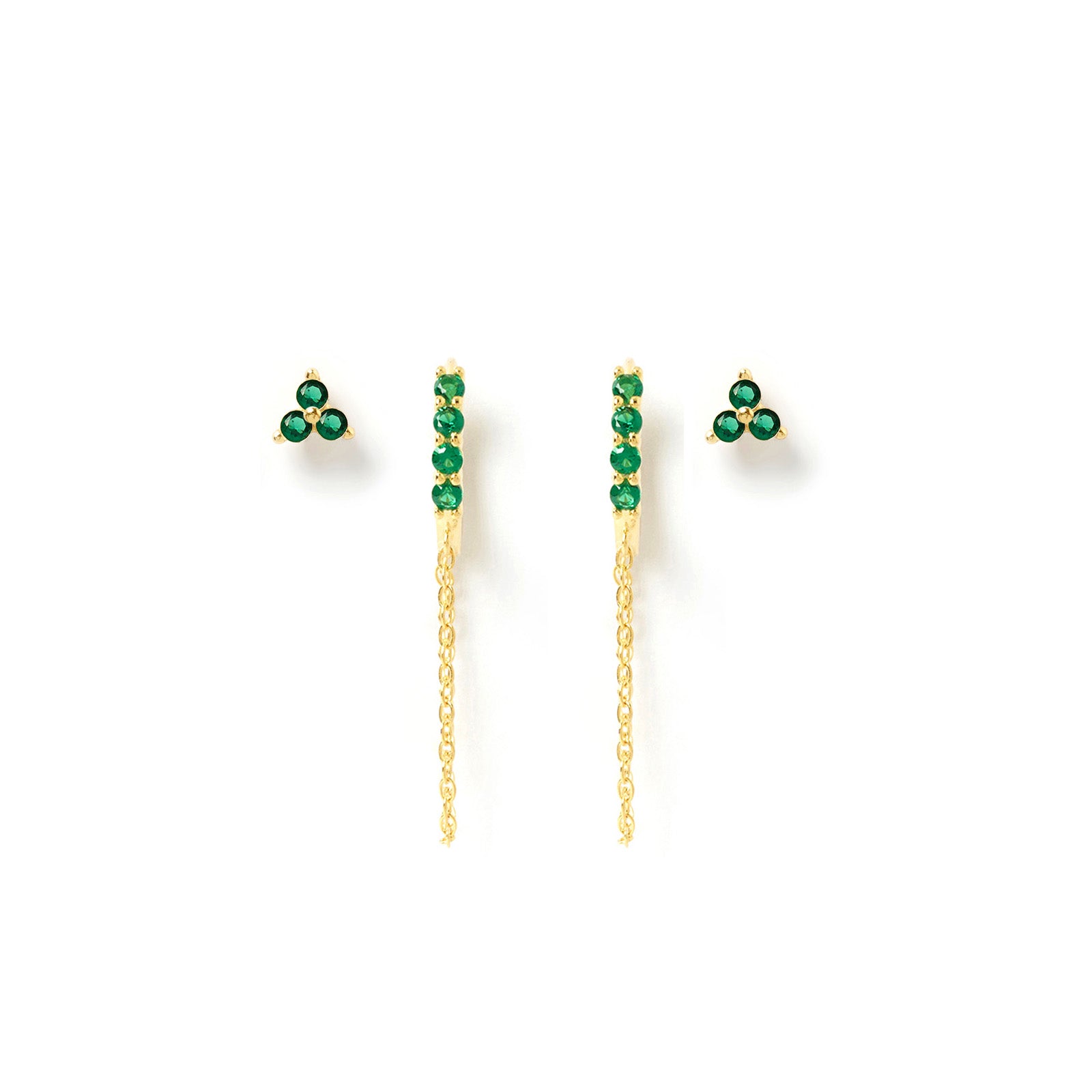 Zion Earring Stack - Emerald
