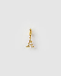 Alphabet Clip-On Gold Charm - Stone
