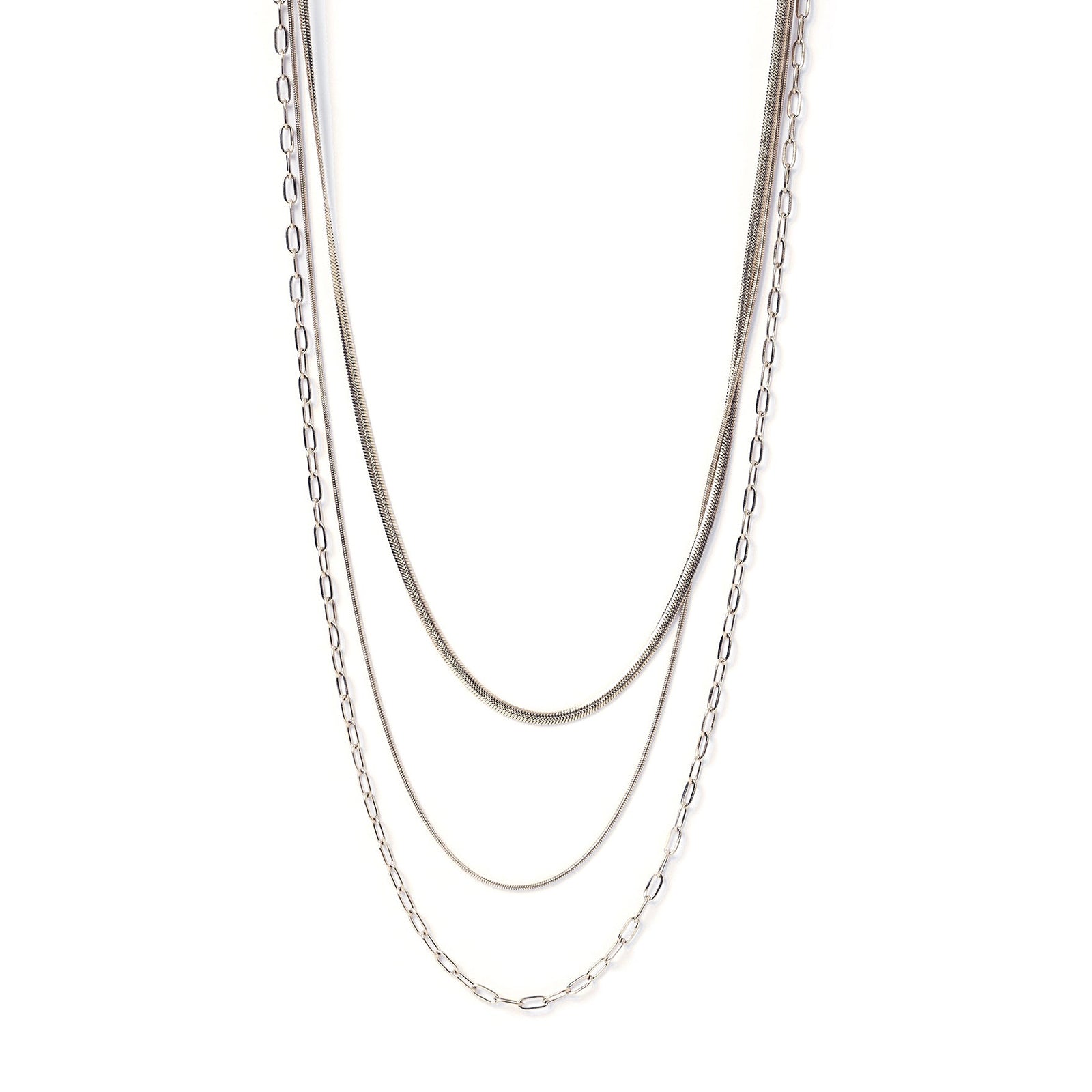 Amour Triple Silver Necklace