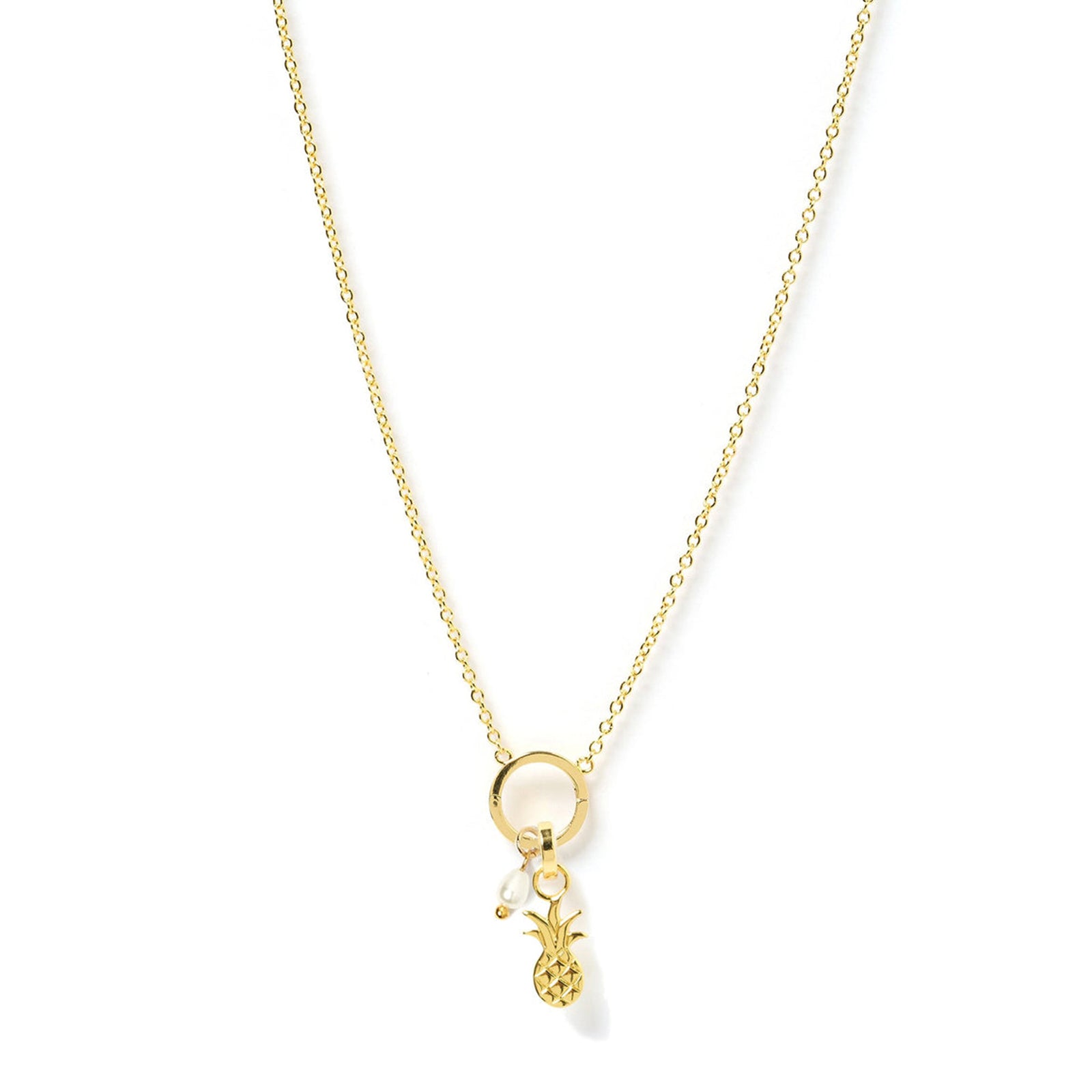 Arms Of Eve stylish gold Ananas 'O' charm necklace with pineapple charm