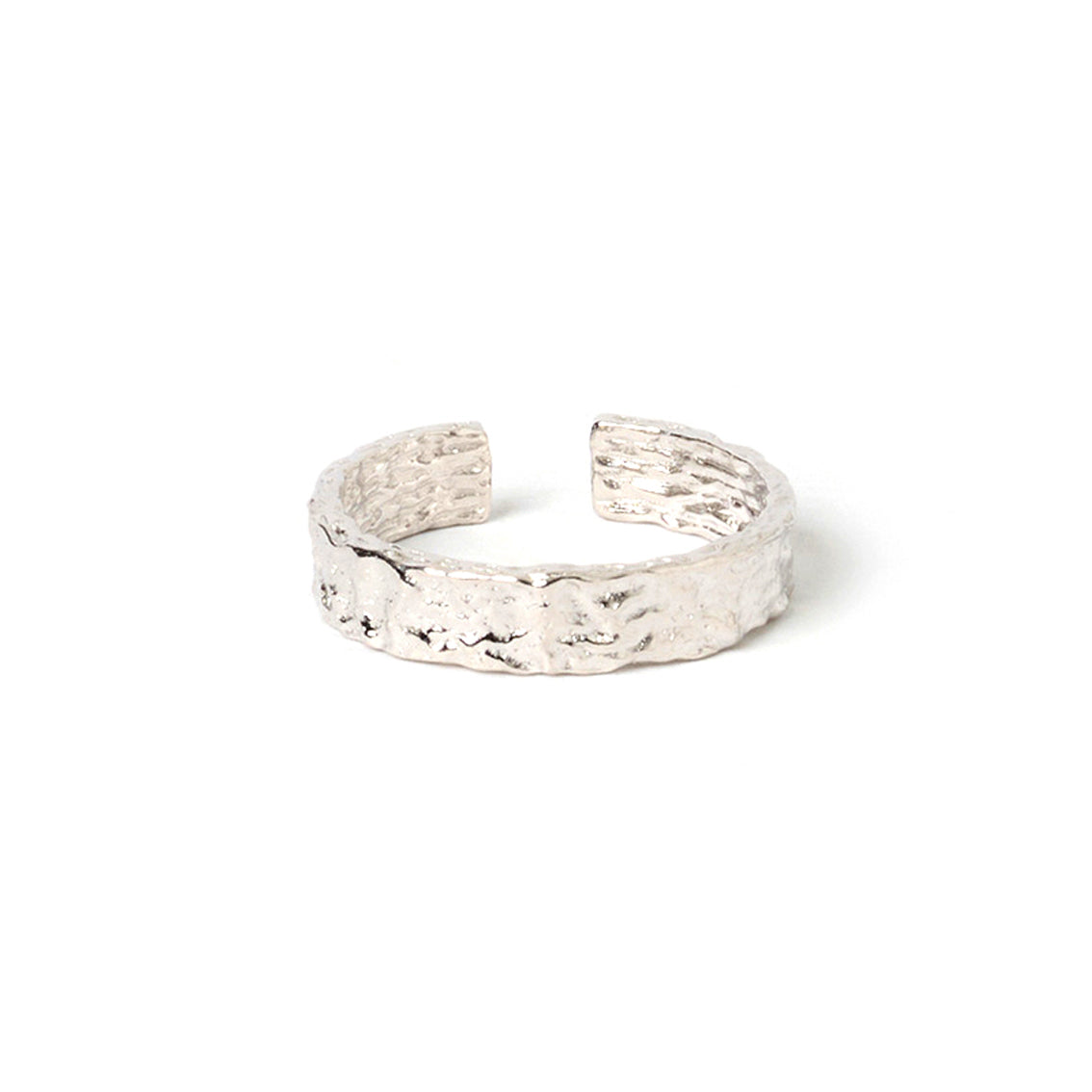 Eros Silver Textured Ring - Medium