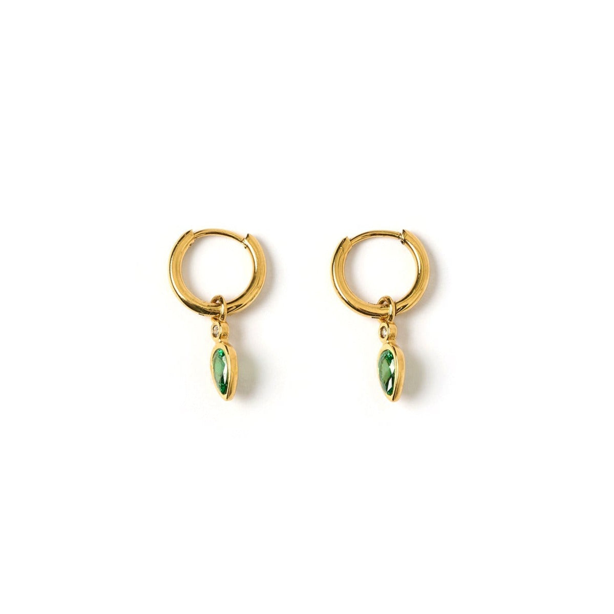 Daisy Gold Earrings - Emerald