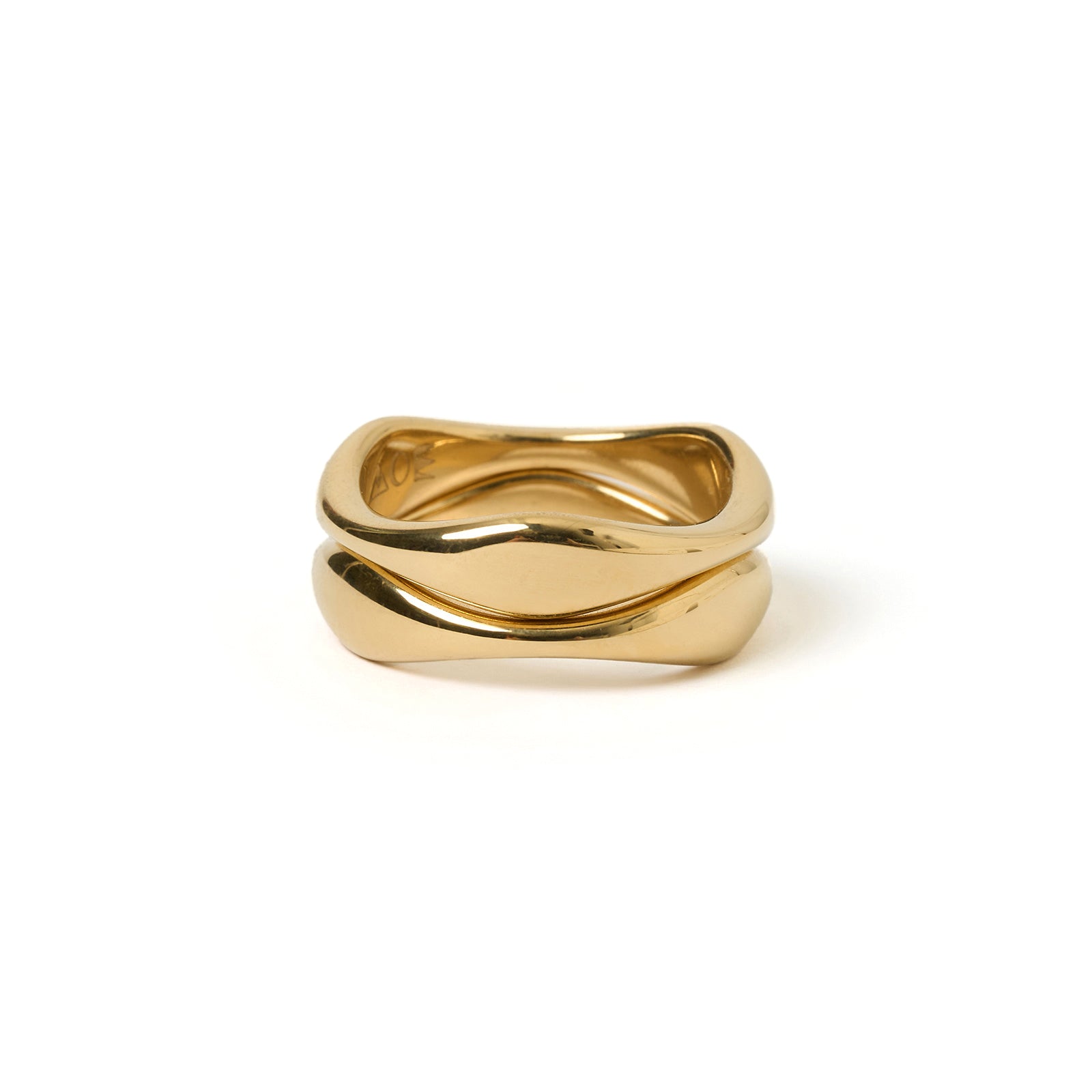 Double Dune Gold Ring Stack