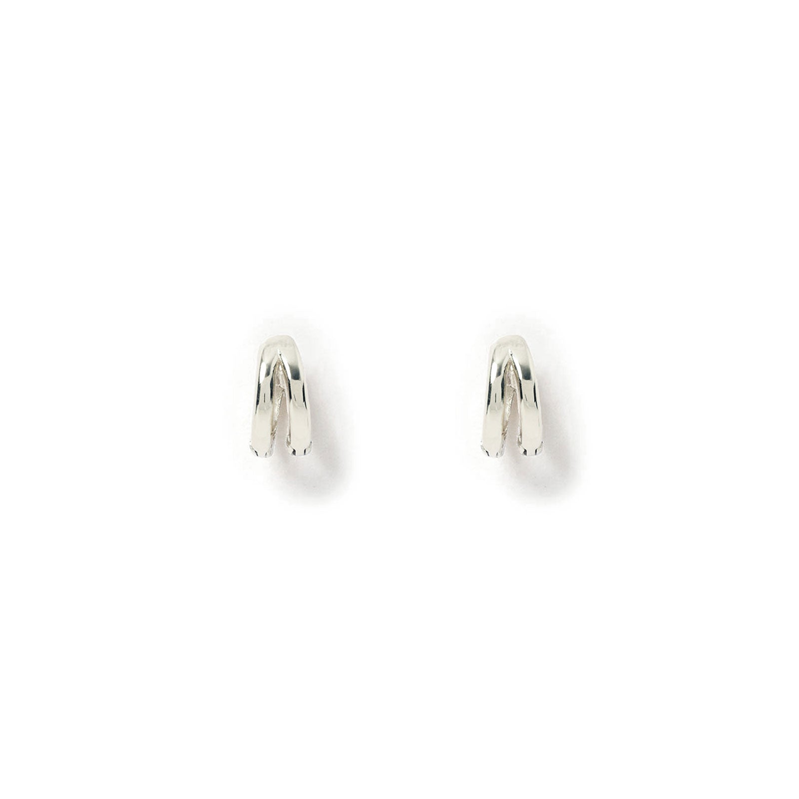 Jean Silver Huggie Earrings
