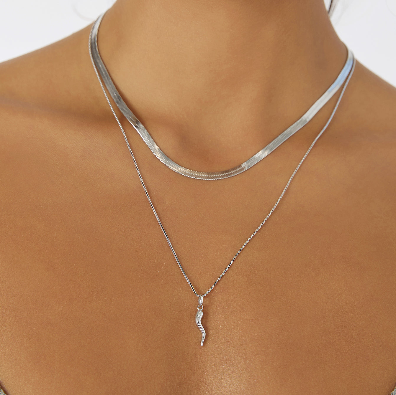Sylvia Silver Snake Chain Necklace