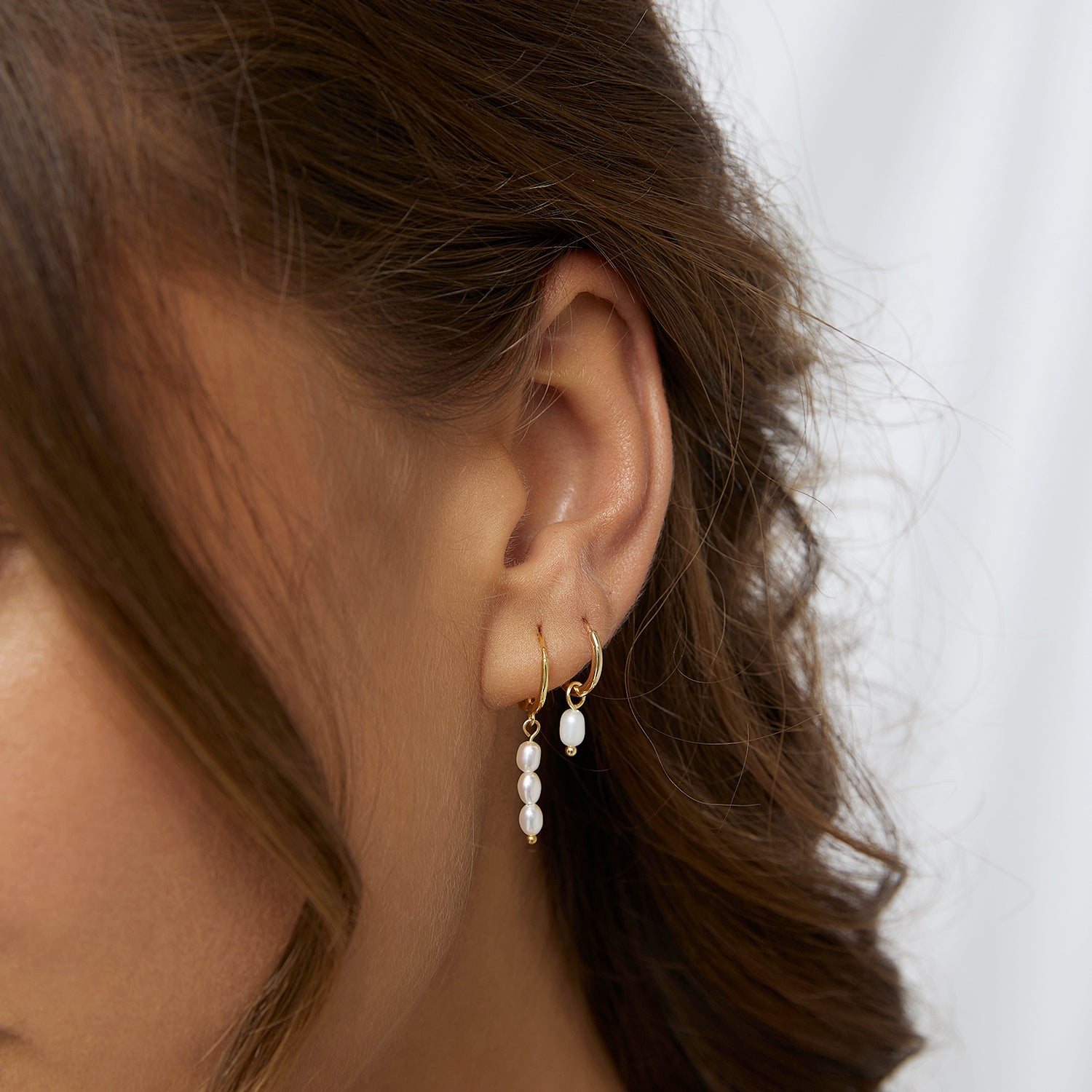 Indiana Gold and Pearl Earrings