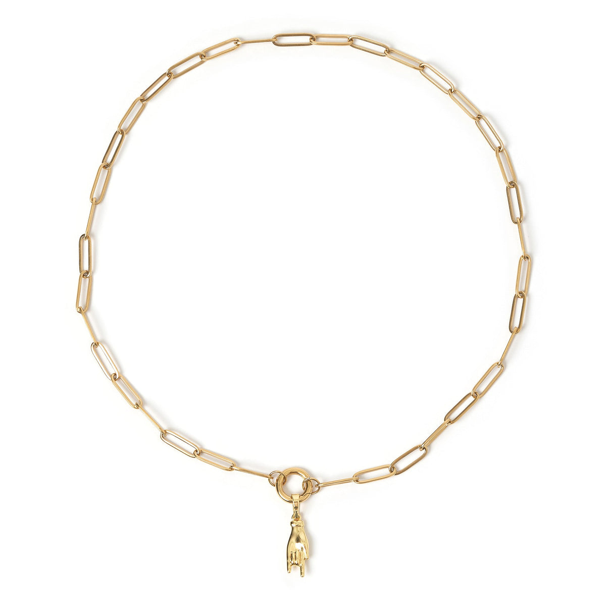 Mano Clip Charm Gold Necklace