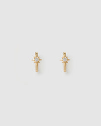 Nova Gold Huggie Earrings - Stone