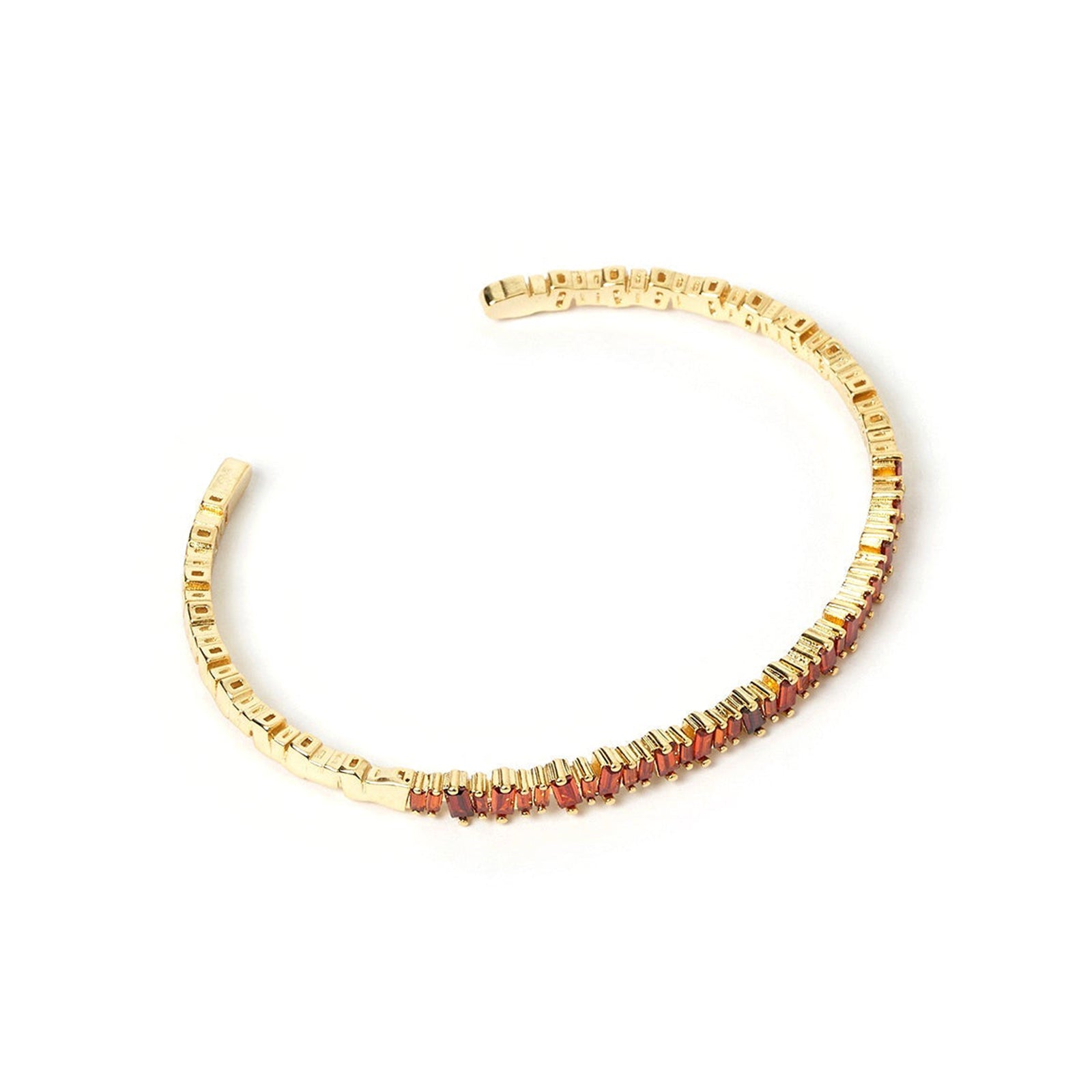 Suki Gold Cuff Bracelet - Garnet