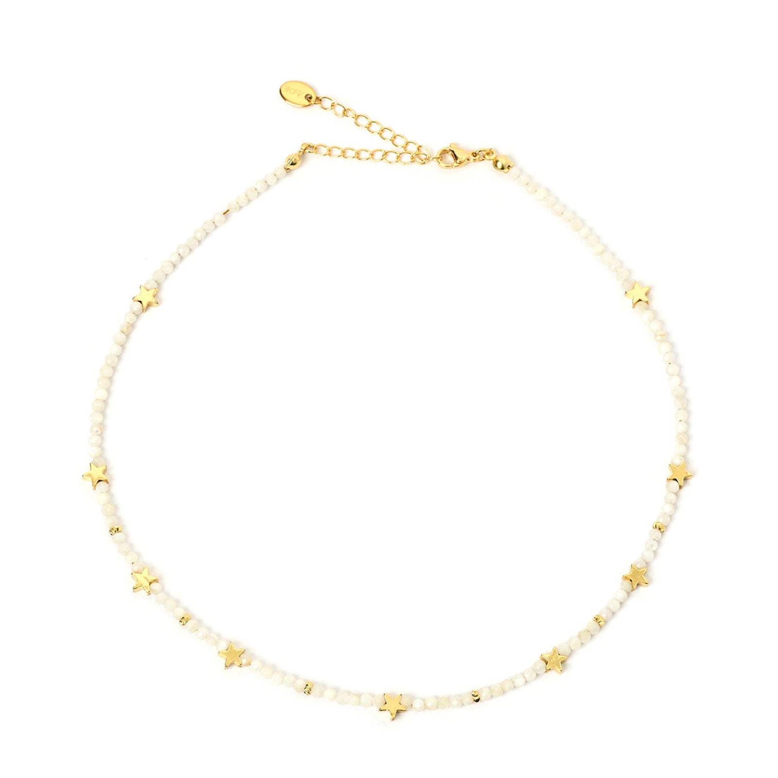 Superstar Gemstone Necklace - White Jade