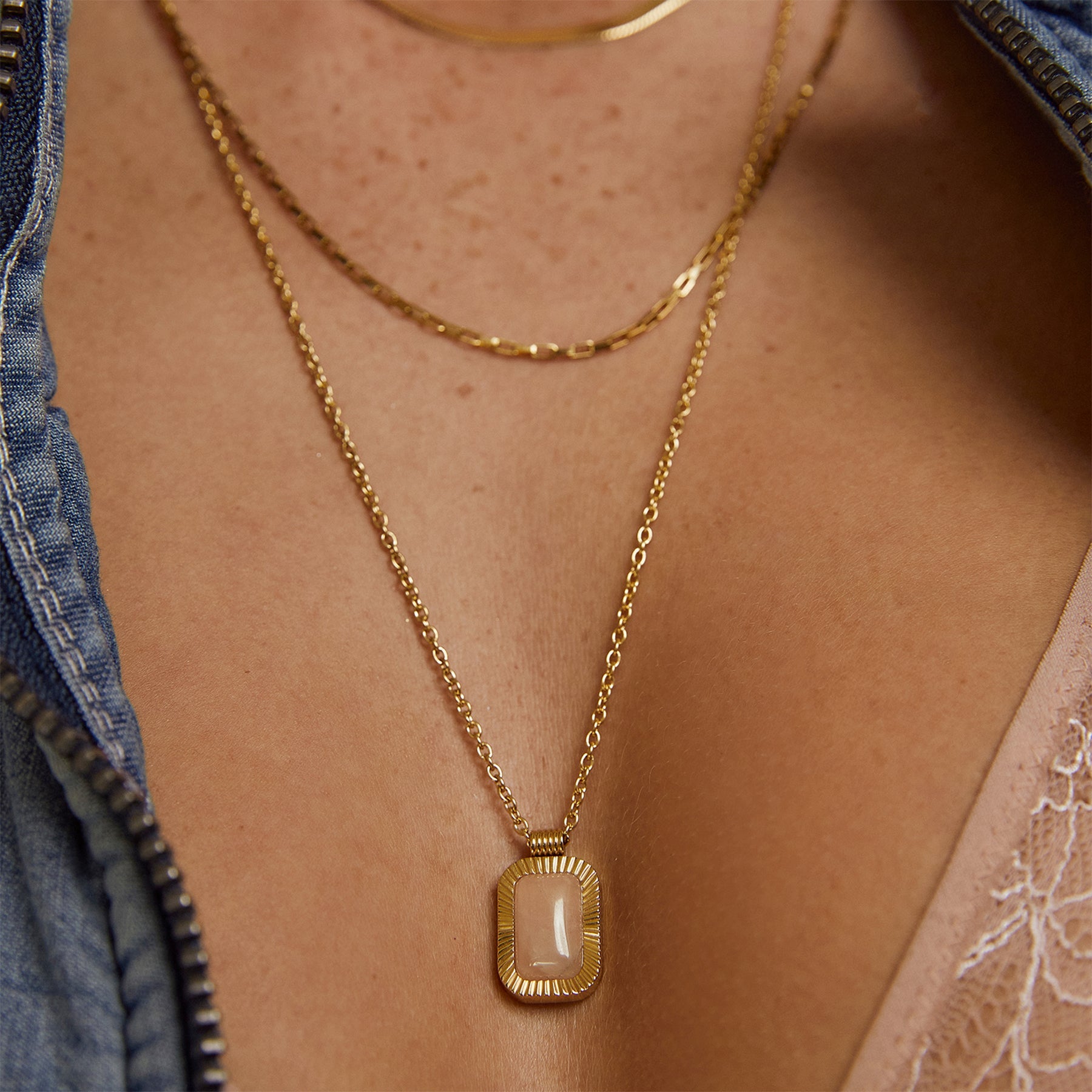 Teo Gold Necklace - Rose