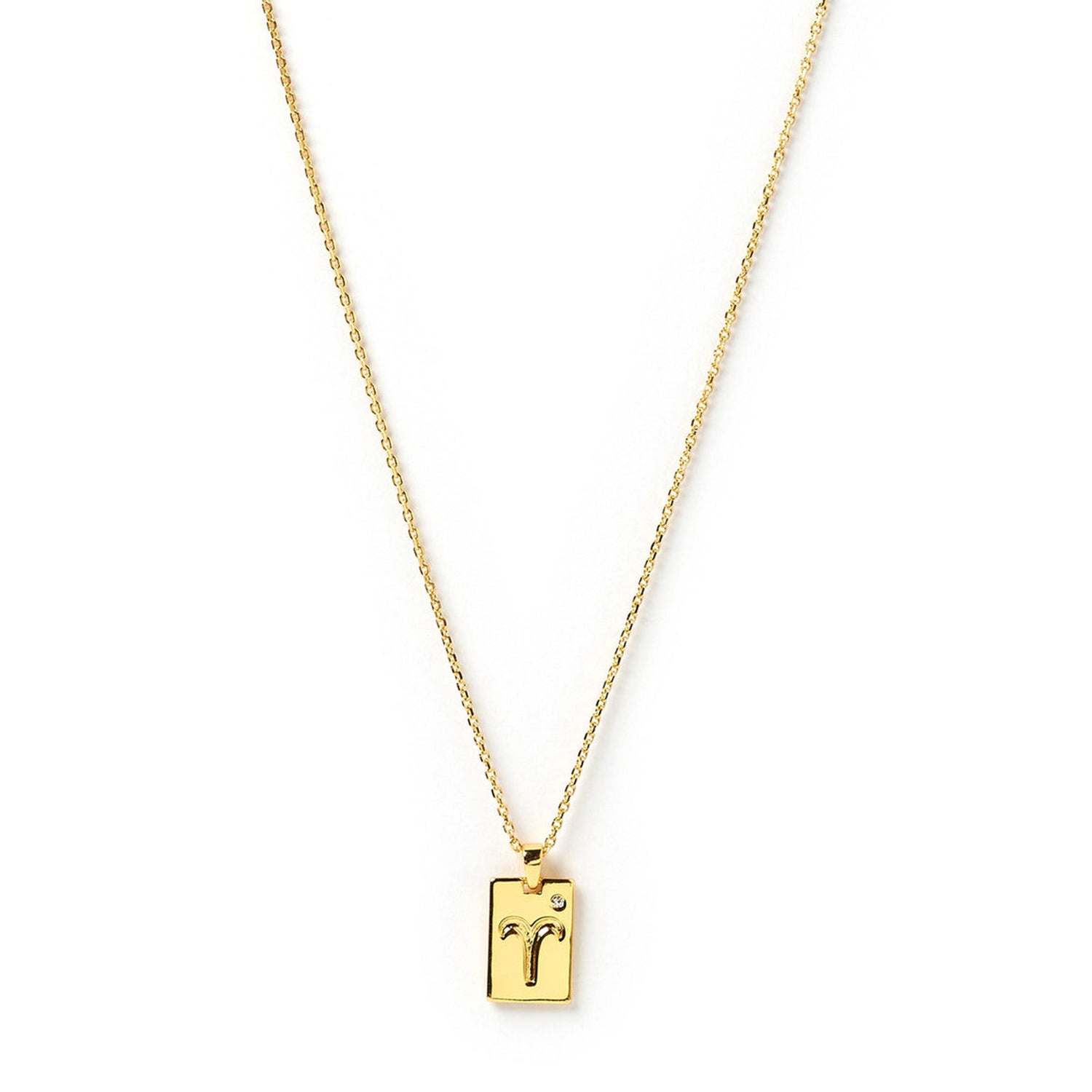 Zodiac Gold Tag Necklace
