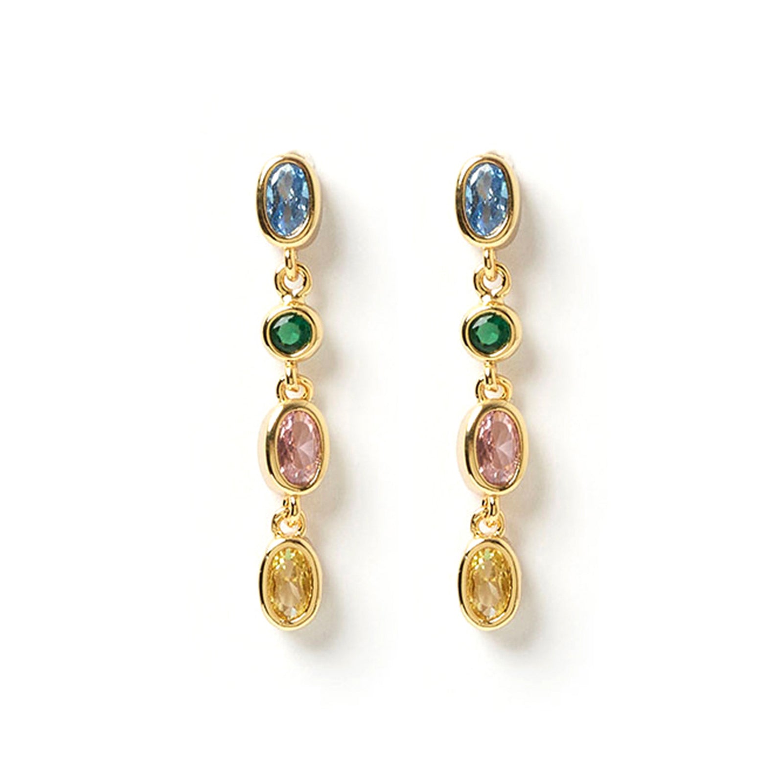 Isadora Gold Earrings - Multi Blue