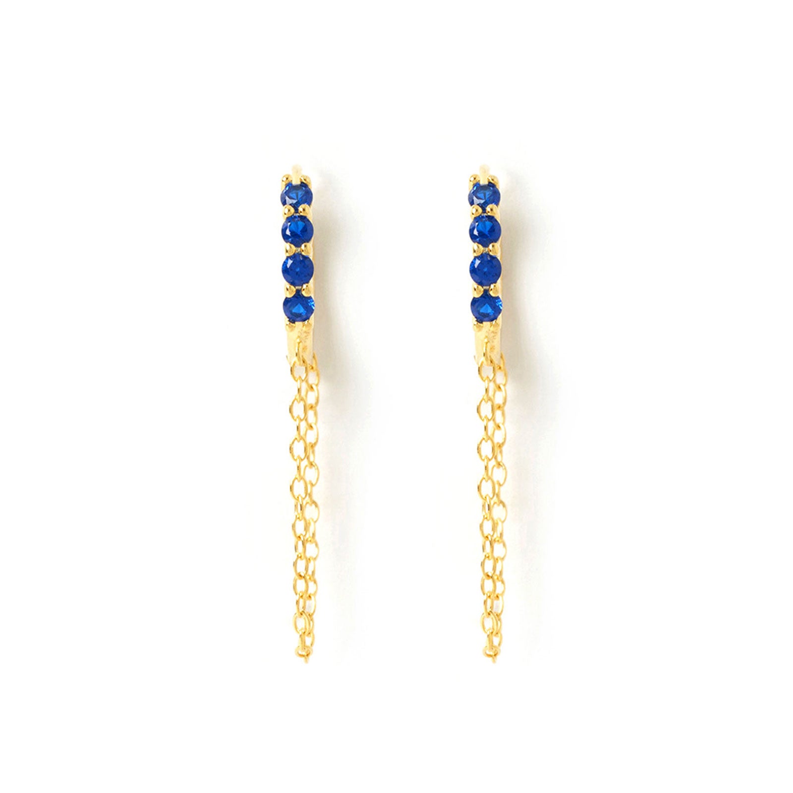 Maddox Gold Earrings - Sapphire