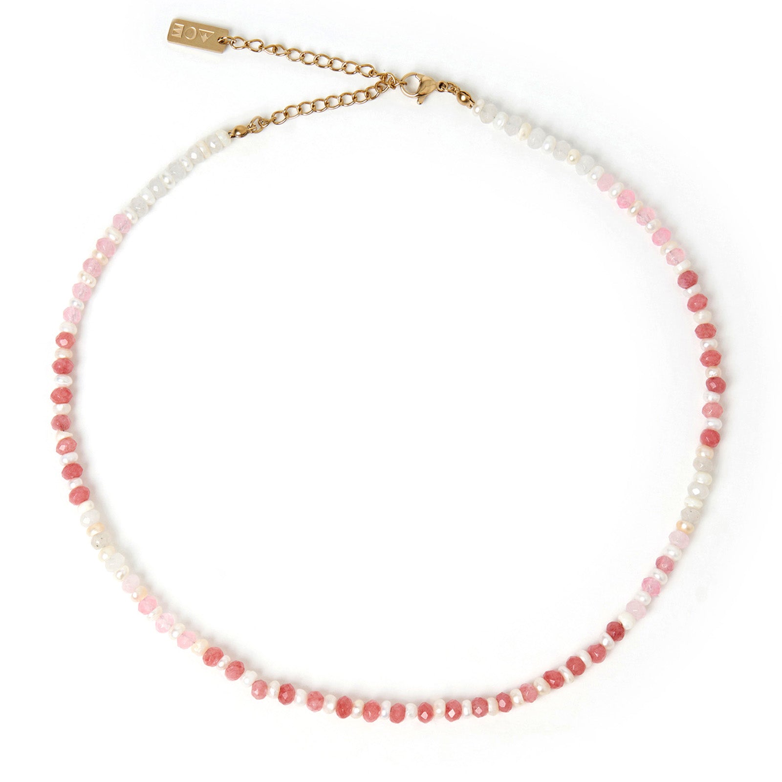 Bloom Pearl and Gemstone Necklace - Watermelon