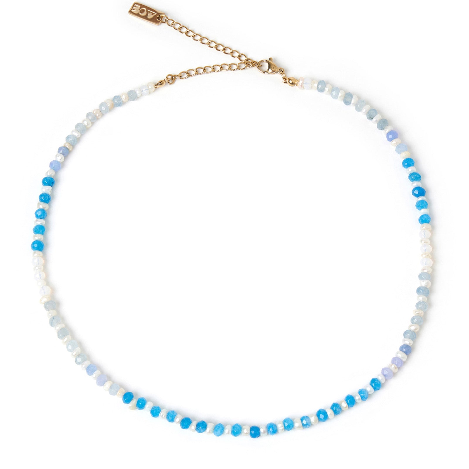 Bloom Pearl and Gemstone Necklace - Ocean