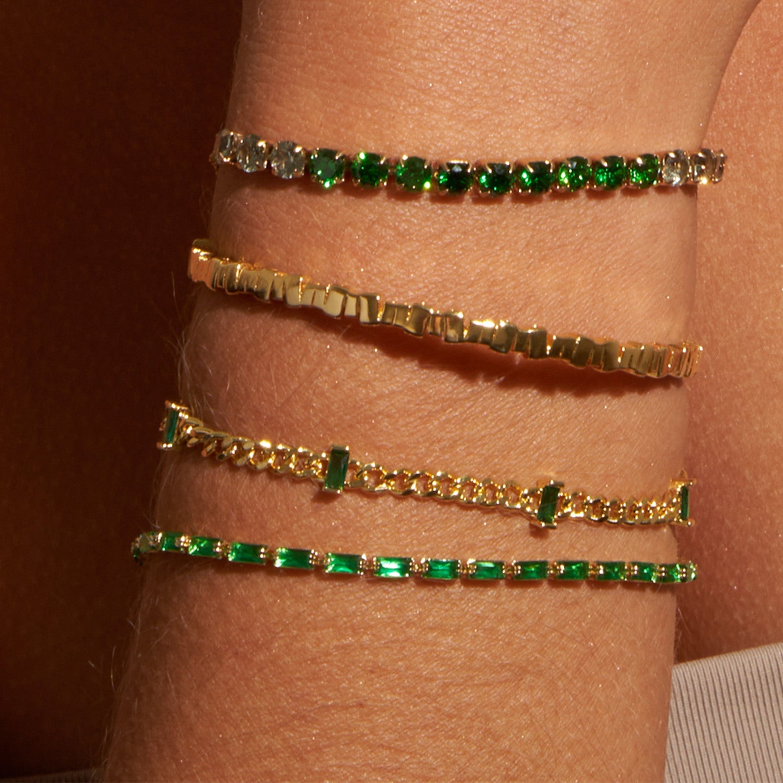 Zalia Gold Bracelet - Emerald