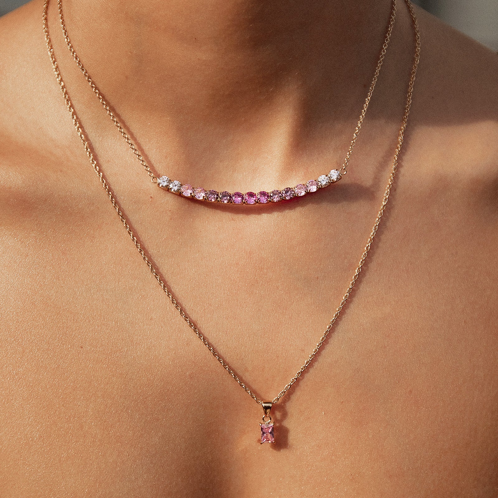 Ombre Necklace Stack - Rose