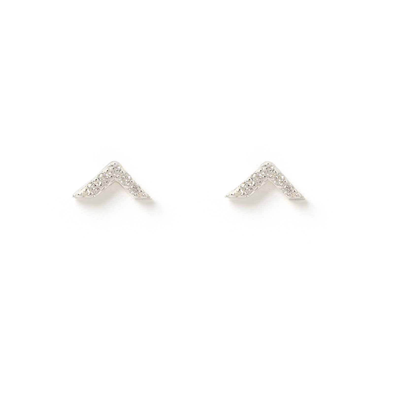 Arrow Silver and Zircon Stud Earrings