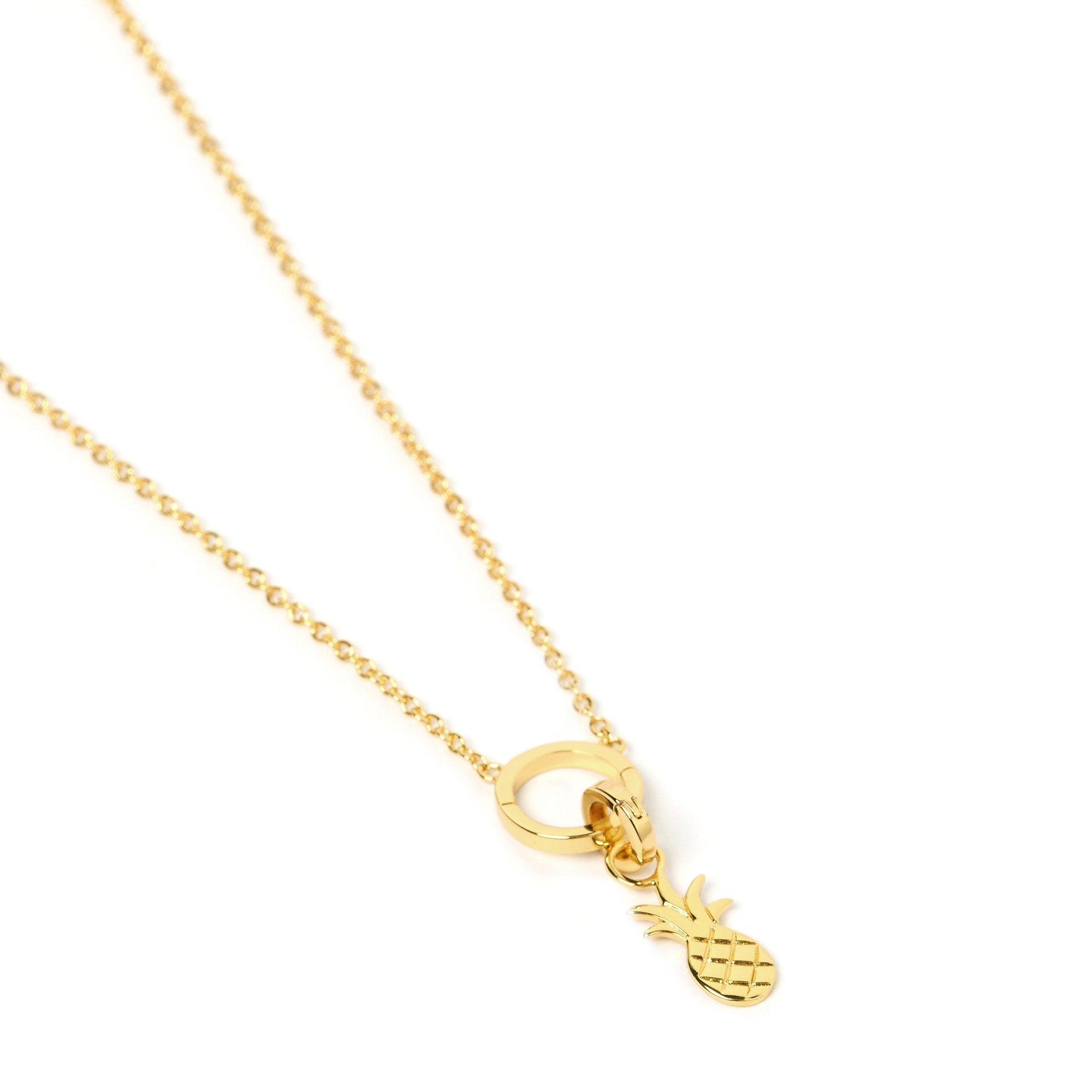 Arms Of Eve stylish gold Ananas 'O' charm necklace with pineapple charm