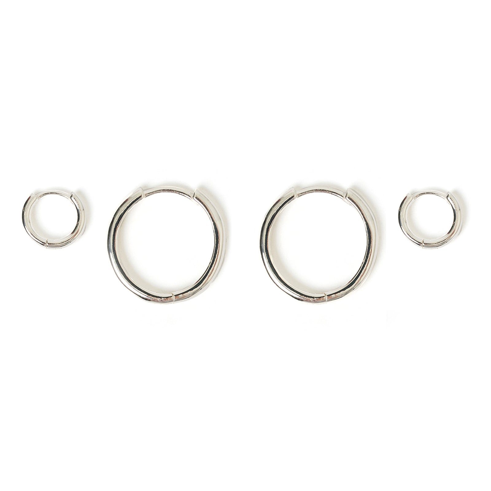 Circle Earring Stack - Silver
