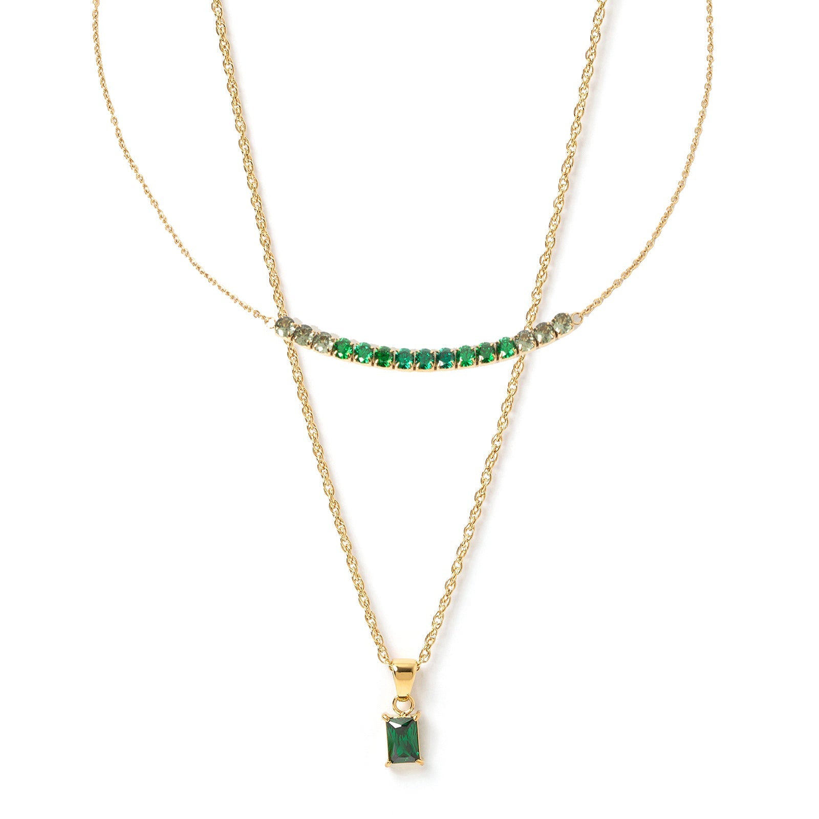 Ombre Necklace Stack - Emerald