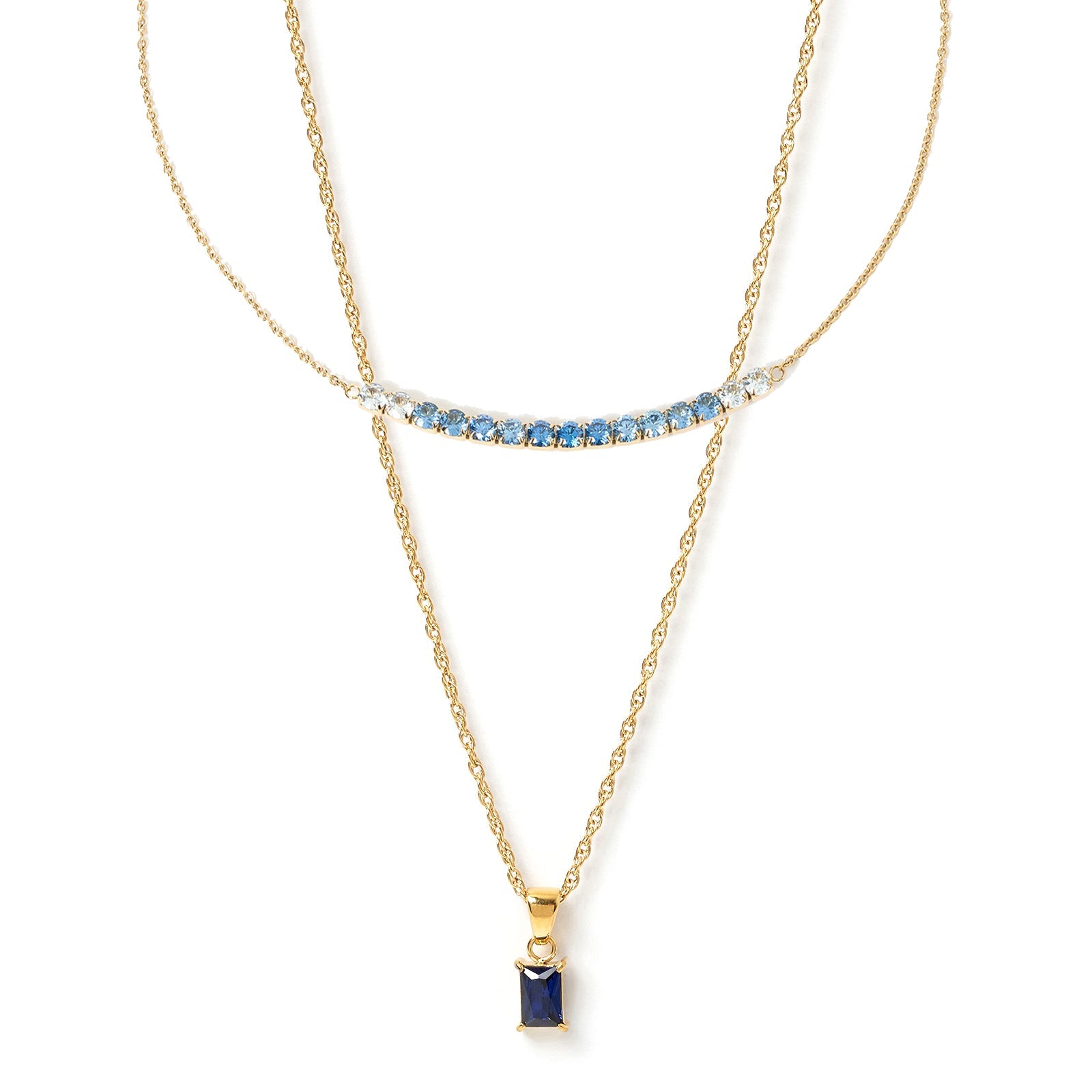 Ombre Necklace Stack - Sapphire