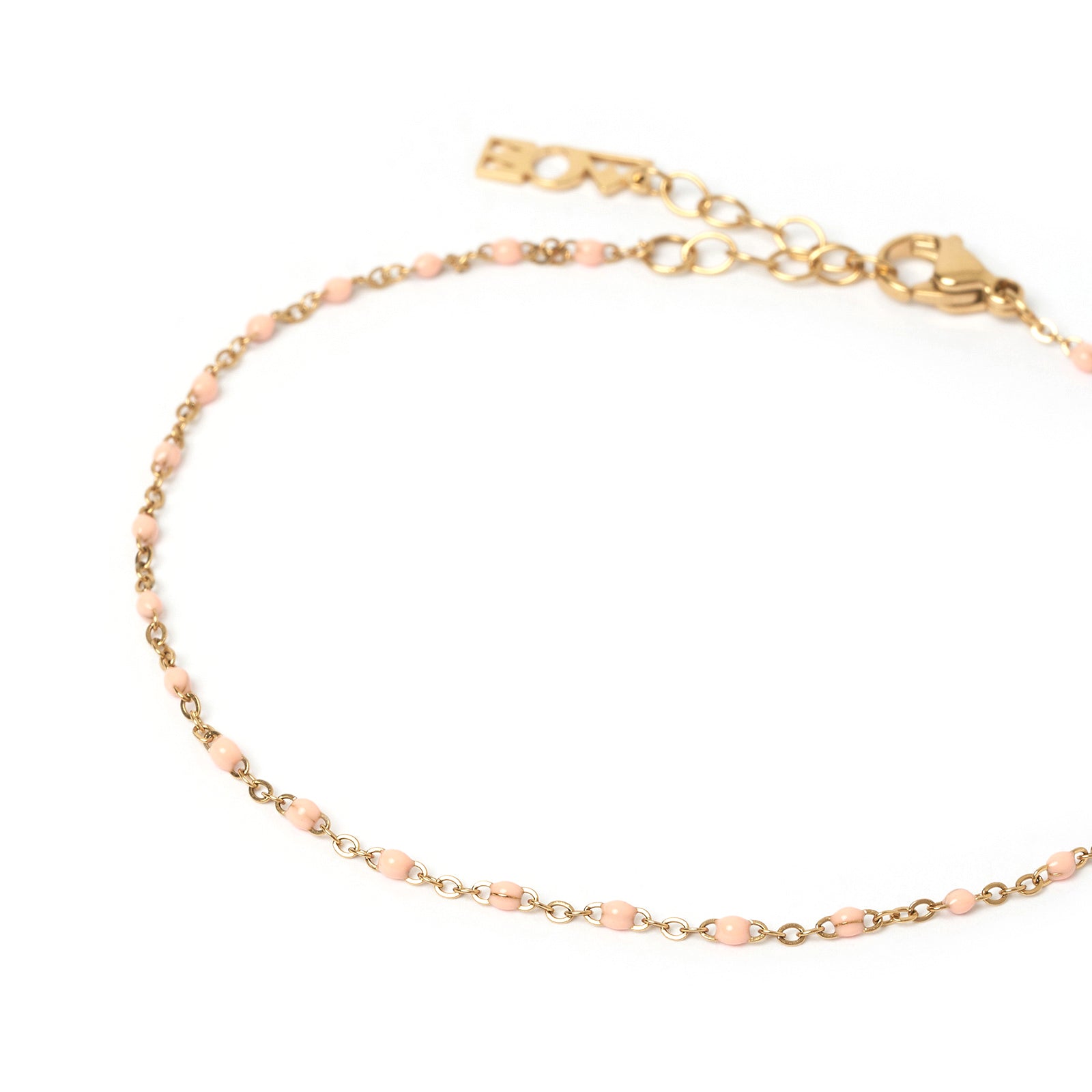 Peggy Gold and Enamel Anklet - Peach