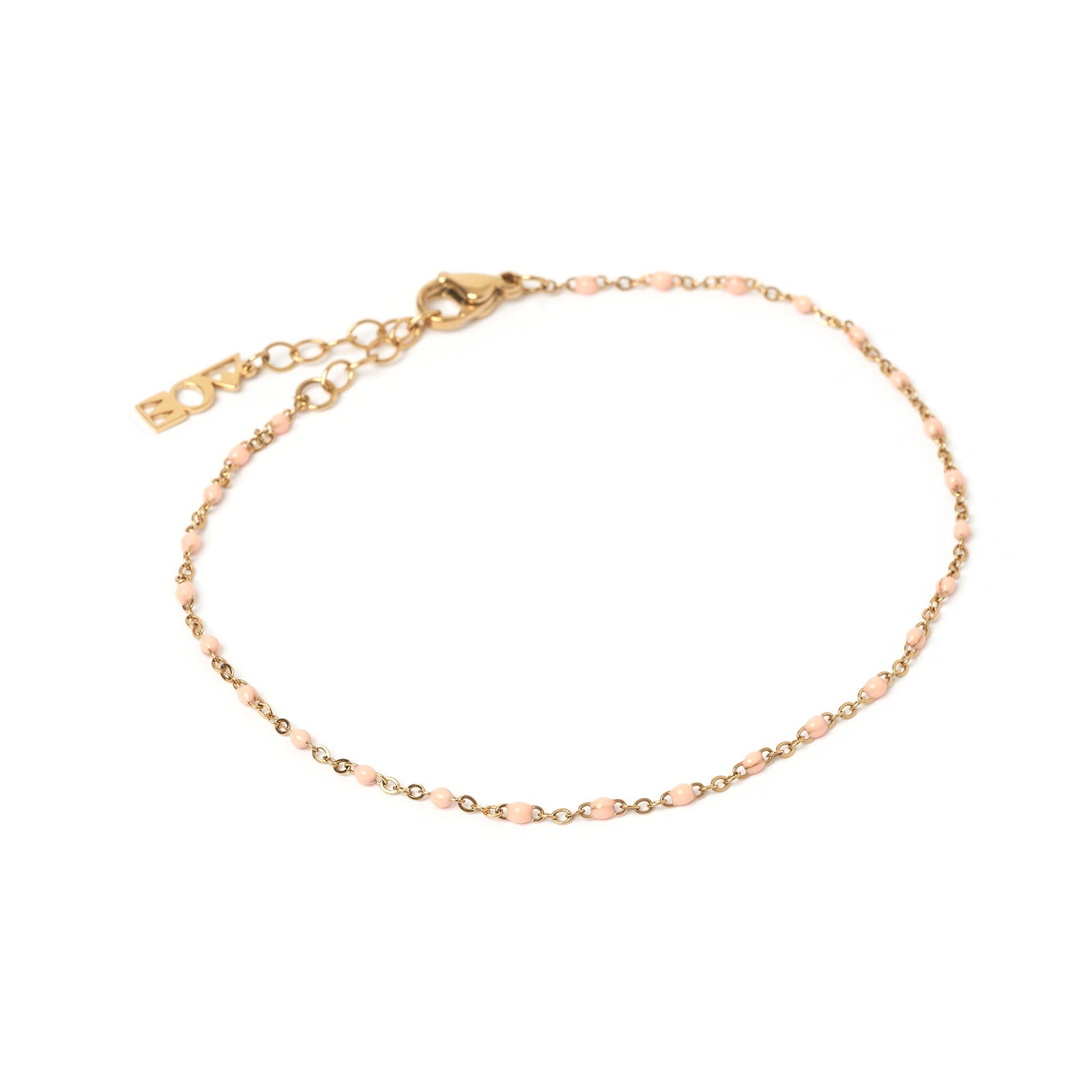 Peggy Gold and Enamel Anklet - Peach