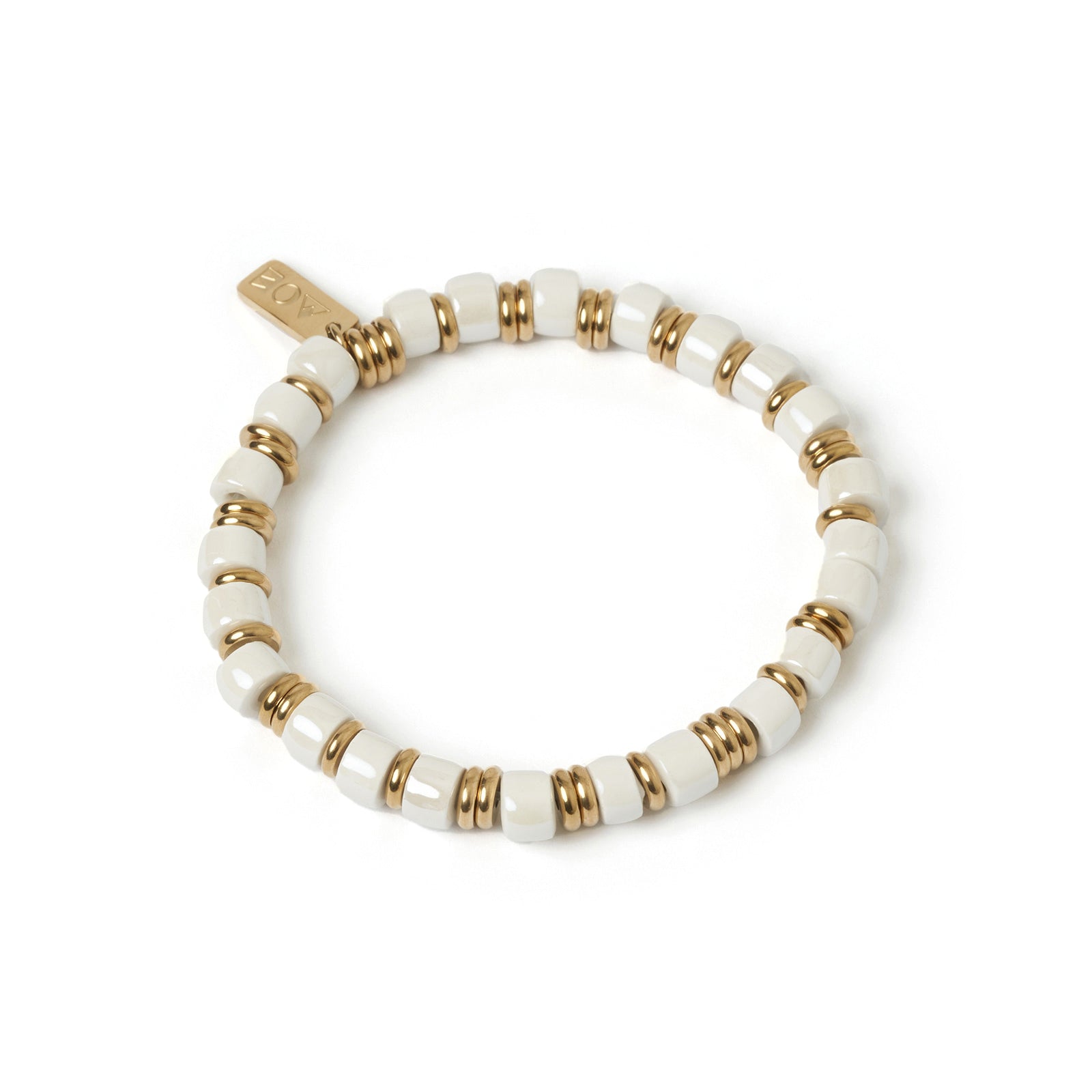 Skylar Ceramic and Gold Bracelet - Vanilla
