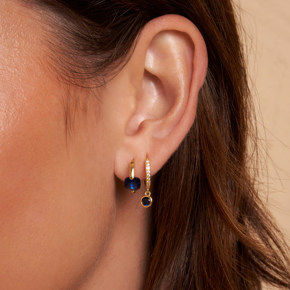 Rhodes Single Stacker Earring - Sapphire