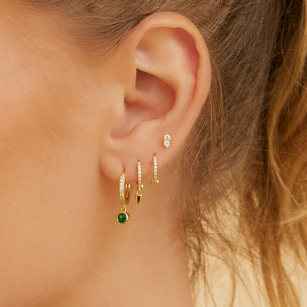 Glitter Earring Stack - Emerald