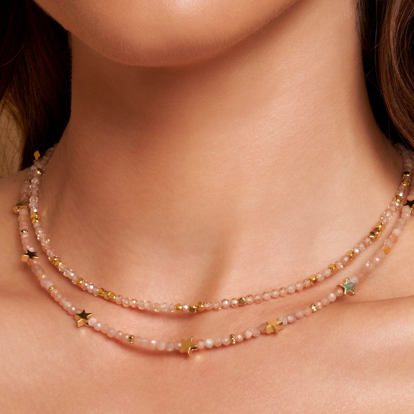 Vienna Gemstone Necklace - Rose Quartz