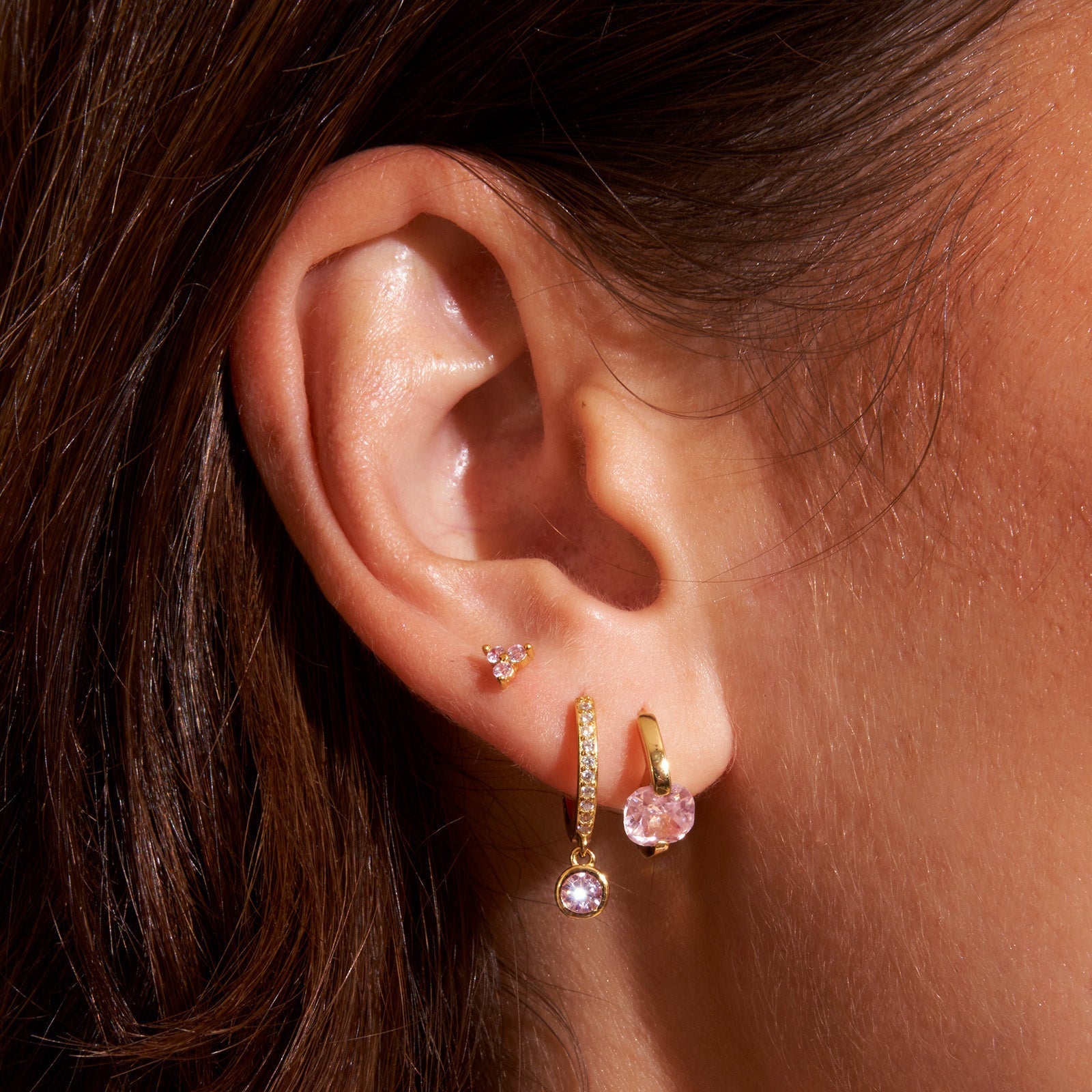 Cassia Single Stack Stud Earring - Rose